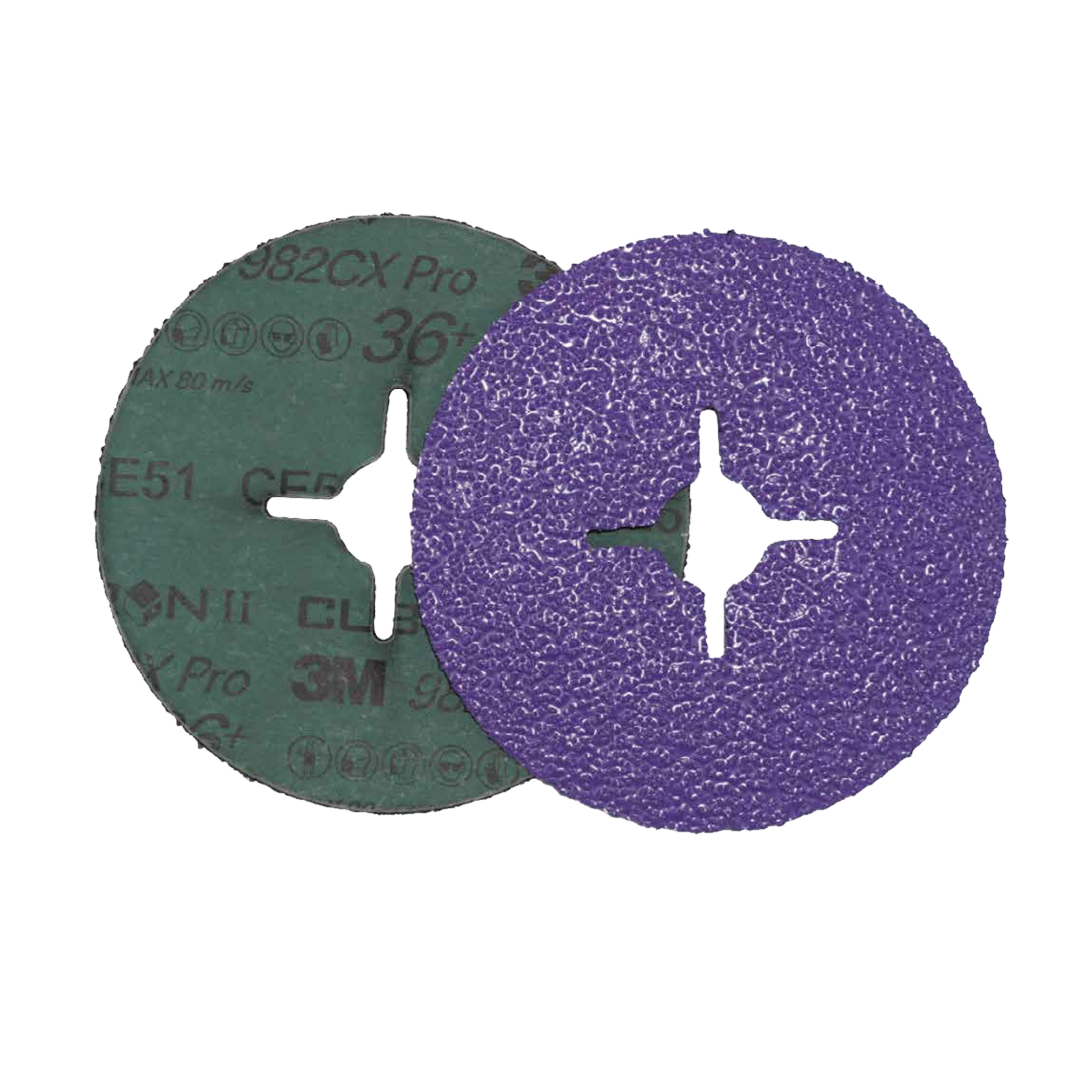 3M-83322&21 22mm CH - 3M™ Cubitron™ II Fibre Disc 982Cx Pro - Mild Steel 36+ (25pcs) - Image 1