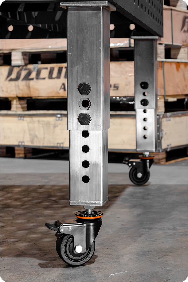 Stainless Steel Adjustable Leg with Caster Wheel
