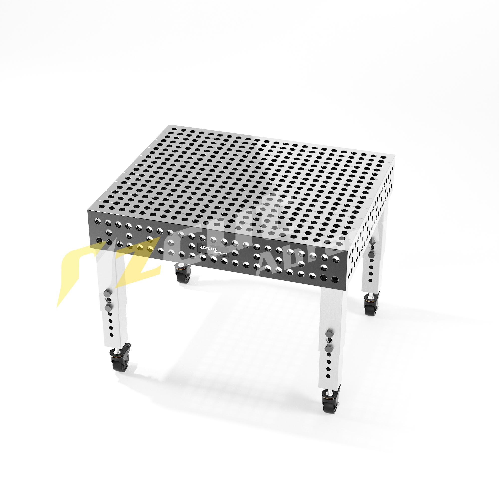 NS-1000x1200-PS-WT50x50-LEG-CST-ADJ-SS Pro Series 3D Welding Table 1000x1200 – 50x50 Hole Pattern & Perimeter Ruler - Image 1