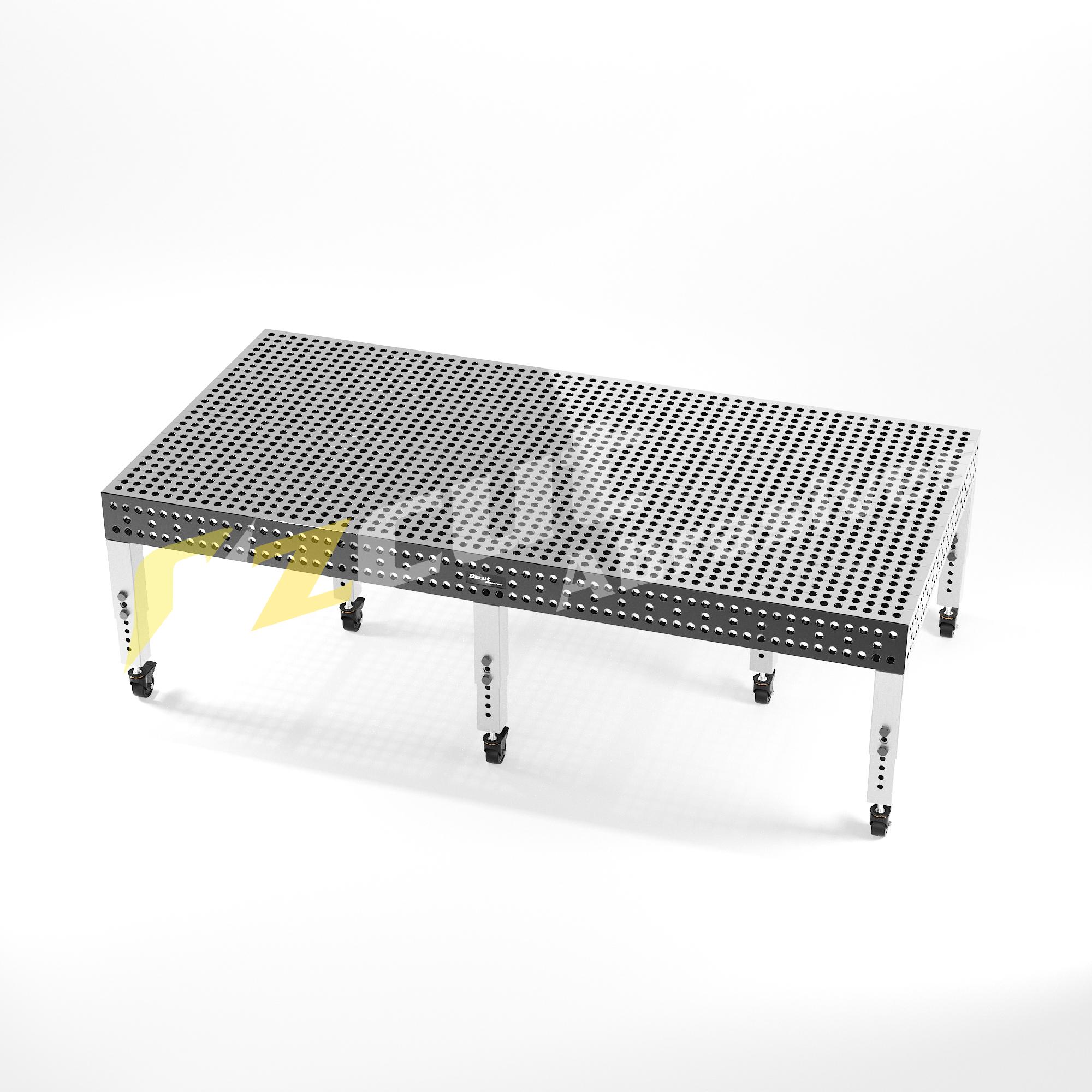 NS-1500x3000-PS-WT50x50-LEG-CST-ADJ-SS Pro Series 3D Welding Table 1500x3000 – 50x50 Hole Pattern & Perimeter Ruler - Image 1